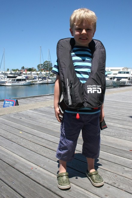 Harrison tries on the RFD jacket © Jeni Bone